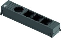Bachmann Steckdosenleiste 1/3-fach schwarz 0,1m 916.0611 35° IP20
