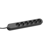 Bachmann Steckdosenleiste 6-fach schwarz 1,5m 35° 381.147K IP20 1,5qmm