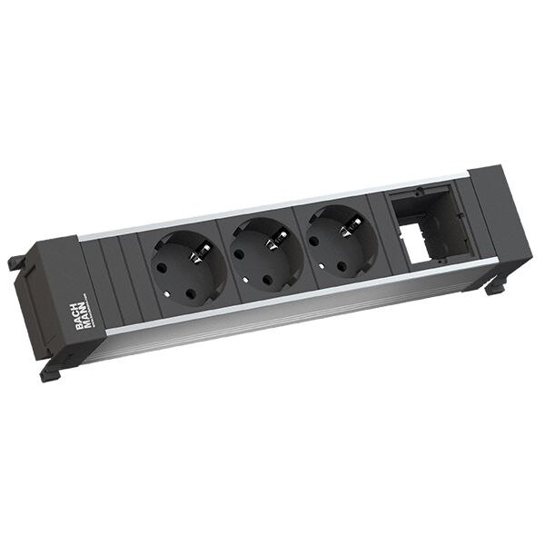 Bachmann Bachmann Steckdosenleiste 3-fach alu 0,2m 916.006 35° IP00 1,5qmm