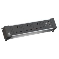 Bachmann Multi-Tischsteckdose EB 1USB schwarz 916.1229 Kunststoff
