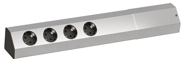 Bachmann Bachmann Multi-Tischsteckdose Aufb Edelstahl 923.006 4Steckd Aluminium