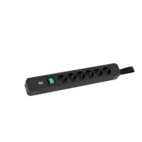 Bachmann Steckdosenleiste 6-fach schwarz 2m 35° 350.010 mit Ein/Aus IP20 1,5qmm