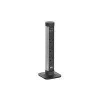 Bachmann Multi-Tischsteckdose Aufb 2USB 709.002 schwarz Aluminium