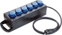 Bachmann Steckdosen-Kombi Gummi schwarz IP44 349.185 6Steckd