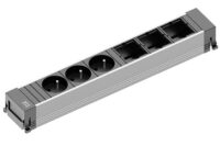 Bachmann Steckdosenleiste 3-fach alu 0,1m 916.048 35° IP20 1,5qmm