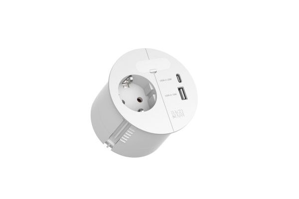 Bachmann Bachmann Multi-Tischsteckdose EB 1Steckd 938.303 2USB weiß Kunststoff