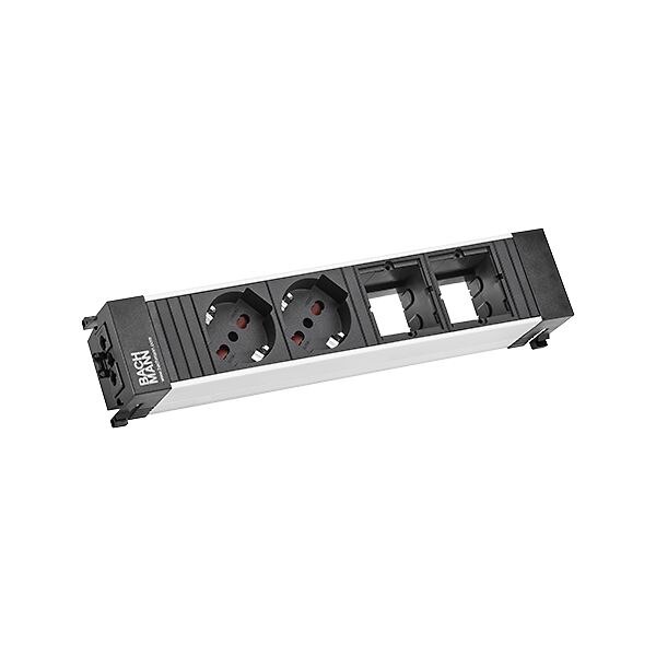 Bachmann Bachmann Steckdosenleiste 2-fach alu 35° 909.029 IP20