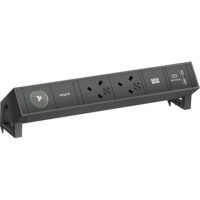 Bachmann Steckdosenleiste 2-fach schwarz 1xUSB 902.830 0,2m 45° IP20 1,5qmm