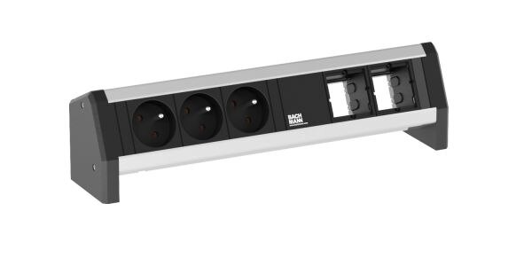 Bachmann Bachmann Steckdosenleiste 2-fach schwarz 35° IP20 DESK 902.005