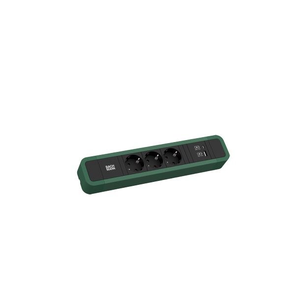 Bachmann Bachmann Steckdosenleiste 3-fach gn 1xUSB 2m 350.208 35° IP20 1,5qmm