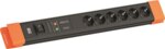 Bachmann Steckdosenleiste 6-fach schwarz/or 2m CONNECTUS BM005915 mit Ein/Aus 45° IP20