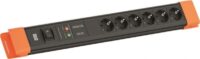 Bachmann Steckdosenleiste 6-fach schwarz/or 2m CONNECTUS BM005915 mit Ein/Aus 45° IP20