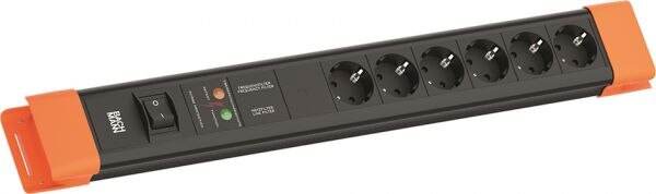 Bachmann Bachmann Steckdosenleiste 6-fach schwarz/or 2m CONNECTUS BM005915 mit Ein/Aus 45° IP20