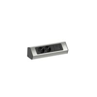Bachmann Multi-Tischsteckdose Aufb 2USB 932.002 2Steckd Edelstahl Aluminium