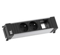 Bachmann Steckdose 3-fach schwarz matt Einb Schutzkontakt 916.002 IP20