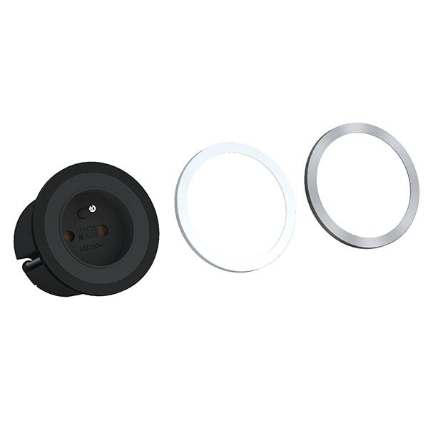 Bachmann Bachmann Steckdose 1-fach schwarz Einb mit BS IP20 926.002 Schutzkontakt