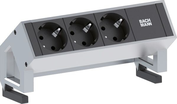 Bachmann Bachmann Steckdosenleiste 3-fach inoxgr 0,2m 902.4048 35° IP20 1,5qmm
