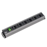 Bachmann Steckdosenleiste 6-fach grau 2m 90° 300.003 mit Ein/Aus IP20 1,5qmm