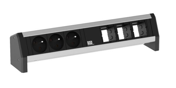 Bachmann Bachmann Steckdosenleiste 3-fach schwarz 35° IP20 DESK 902.006
