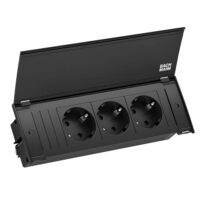 Bachmann Multi-Tischsteckdose EB 3Steckd 927.160 schwarz Aluminium