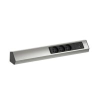 Bachmann Multi-Tischsteckdose Aufb 2USB 932.007 Edelstahl Aluminium