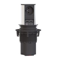 Bachmann Multi-Tischsteckdose EB 1Steckd 928.020 2USB schwarz Aluminium