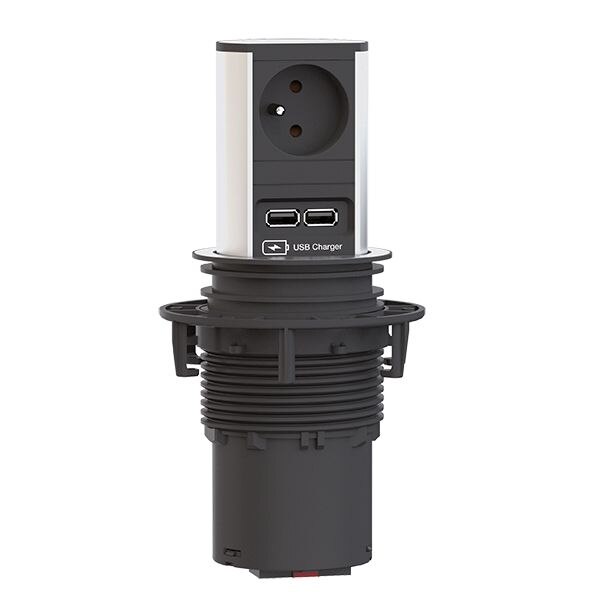 Bachmann Bachmann Multi-Tischsteckdose EB 1Steckd 928.020 2USB schwarz Aluminium