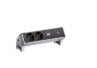 Bachmann Steckdosenleiste 2-fach alu 1xUSB 902.902 0,2m 35° IP20 1,5qmm