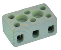 Bachmann Klemmleiste 0,5-2,5qmm 3-polig weiß 950.013 Keramik Schraub