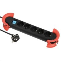 Bachmann Steckdosenleiste 5-fach schwarz/rt 5m 500.100 mit Ein/Aus 35° IP20 1,5qmm