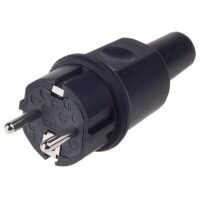 Bachmann Schutzkontaktstecker 16A 250V 913.169 Gummi IP20 schwarz ger