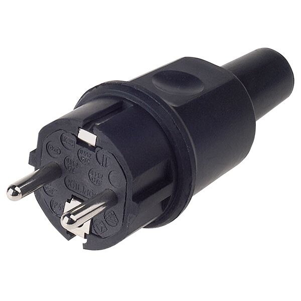 Bachmann Bachmann Schutzkontaktstecker 16A 250V 913.169 Gummi IP20 schwarz ger