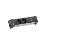 Bachmann Steckdosenleiste 2-fach alu 2xUSB 916.501 0,2m 35° IP20 1,5qmm