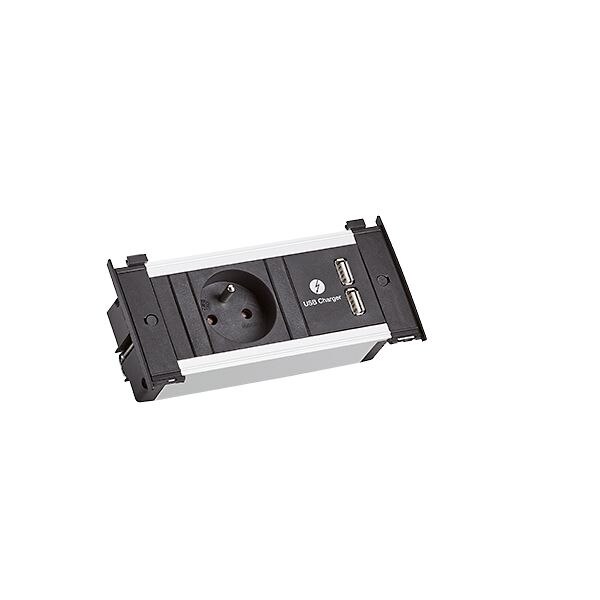 Bachmann Bachmann Steckdosenleiste alu 2m 35° KAPSA 927.204 IP20 1,5qmm