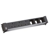 Bachmann Multi-Tischsteckdose EB 3Steckd 916.086 schwarz Aluminium