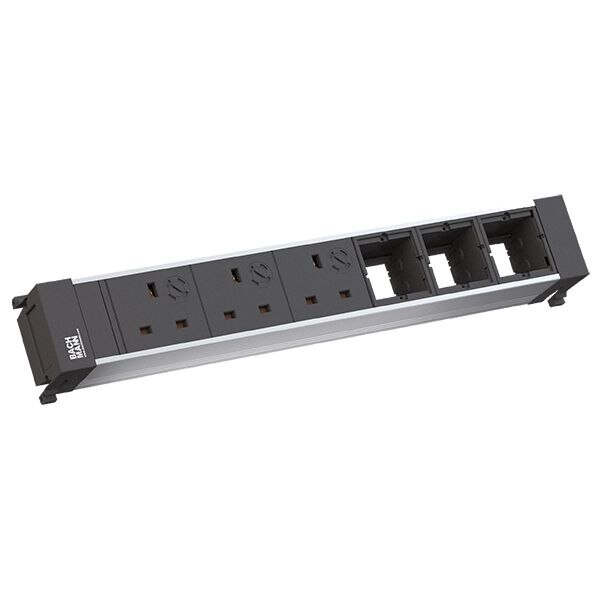 Bachmann Bachmann Multi-Tischsteckdose EB 3Steckd 916.086 schwarz Aluminium