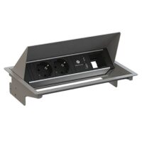Bachmann Steckdosenleiste 2-fach alu 0,2m 900.406 35° IP20 1,5qmm