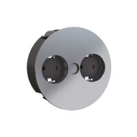 Bachmann Steckdose 2-fach schwarz matt Einb Klappdeckel TWIST 931.021 IP20