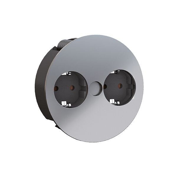 Bachmann Bachmann Steckdose 2-fach schwarz matt Einb Klappdeckel TWIST 931.021 IP20