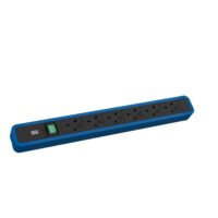 Bachmann Steckdosenleiste 6-fach bl 2m 45° 350.318 mit Ein/Aus IP20 1,5qmm
