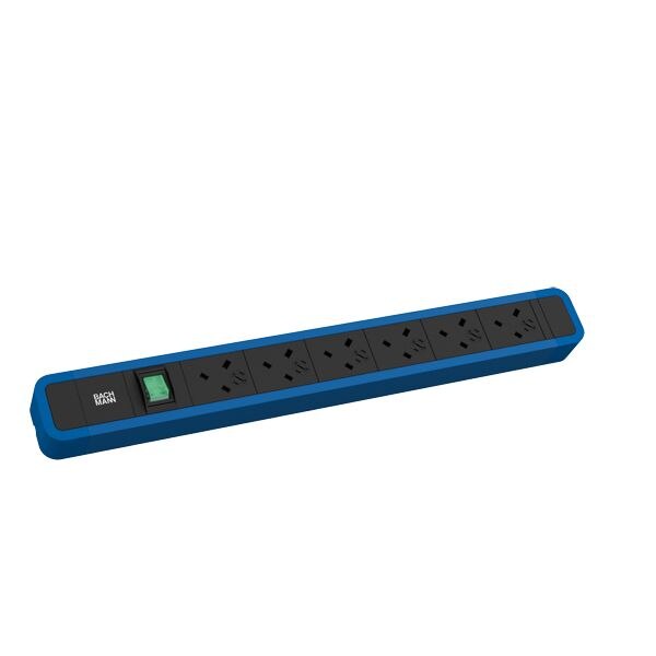 Bachmann Bachmann Steckdosenleiste 6-fach bl 2m 45° 350.318 mit Ein/Aus IP20 1,5qmm
