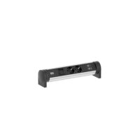 Bachmann Multi-Tischsteckdose Aufb 2USB 708.001 2Steckd schwarz Aluminium
