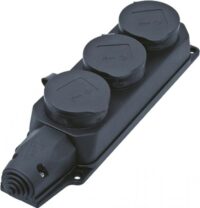 Bachmann Steckdosenleiste 3-fach schwarz 35° IP44 381.109