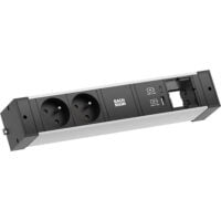 Bachmann Steckdosenleiste alu 2xUSB 2m 941.322 35° IP20 1,5qmm