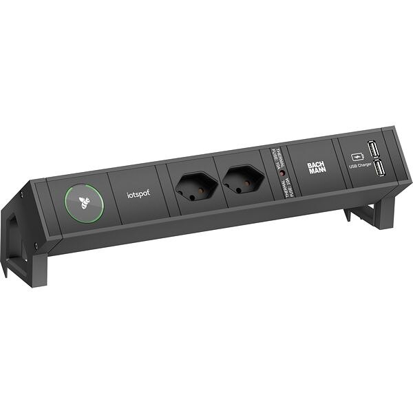 Bachmann Bachmann Steckdosenleiste schwarz 1xUSB 0,2m 902.820 90° IP20 1,5qmm