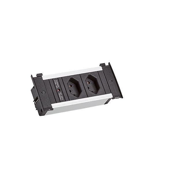 Bachmann Bachmann Steckdosenleiste 2-fach alu 2m 90° KAPSA 927.209 IP20 1,5qmm