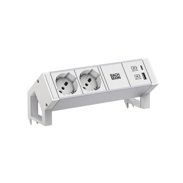 Bachmann Steckdosenleiste /2-fach weiß 1xUSB 937.427 0,2m 35° IP20