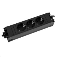 Bachmann Multi-Tischsteckdose Aufb schwarz STEP BASE 906.18818 3Steckd Kunststoff