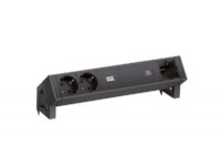 Bachmann Steckdosenleiste 2-fach alu 1xUSB 902.967 0,2m 35° IP20 1,5qmm