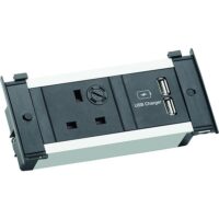 Bachmann Steckdosenleiste 1-fach alu 1xUSB 927.257 2m 90° IP20 1,5qmm